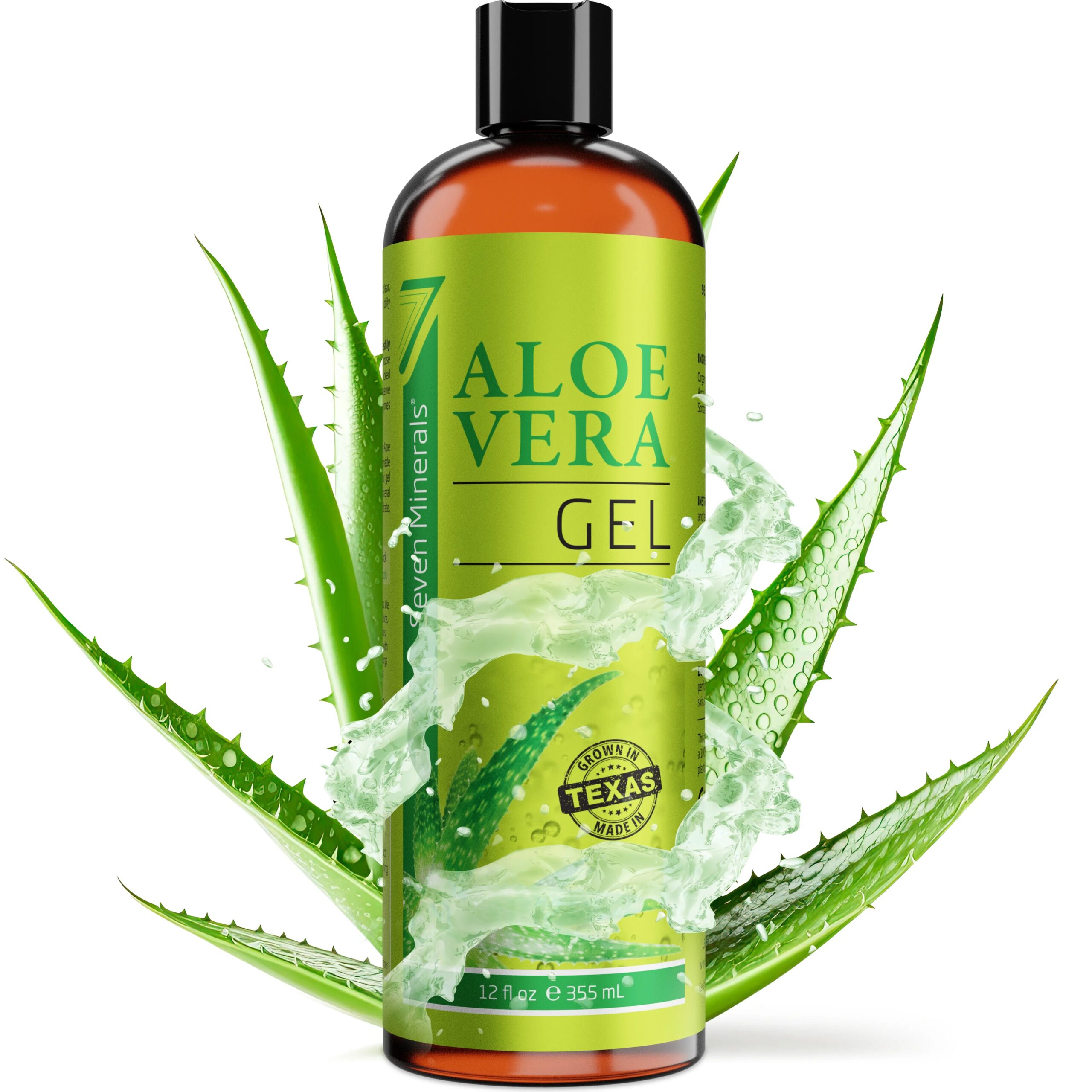 Seven Minerals Aloe Vera Gel 98.7% Organic 12 oz